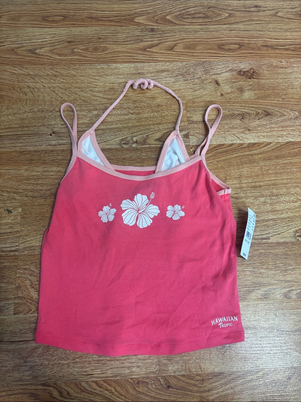 Hawaiian Tropic Pink Floral Tank Top